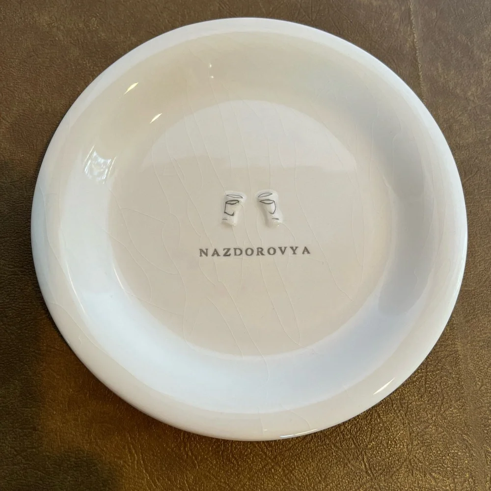 Williams Sonoma Marketplace Cheers Series Appetizer Plates Set of Six
